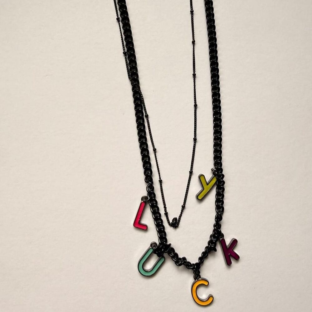 Lucky Letter Double Layer Y2K Necklace Brand New
